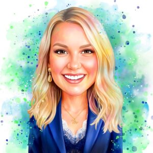 Illustrated portrait of Madison Driggers, Director of Client Partnerships at Connect Life Sciences